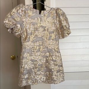 GB Girls Gold Floral Formal Dress
